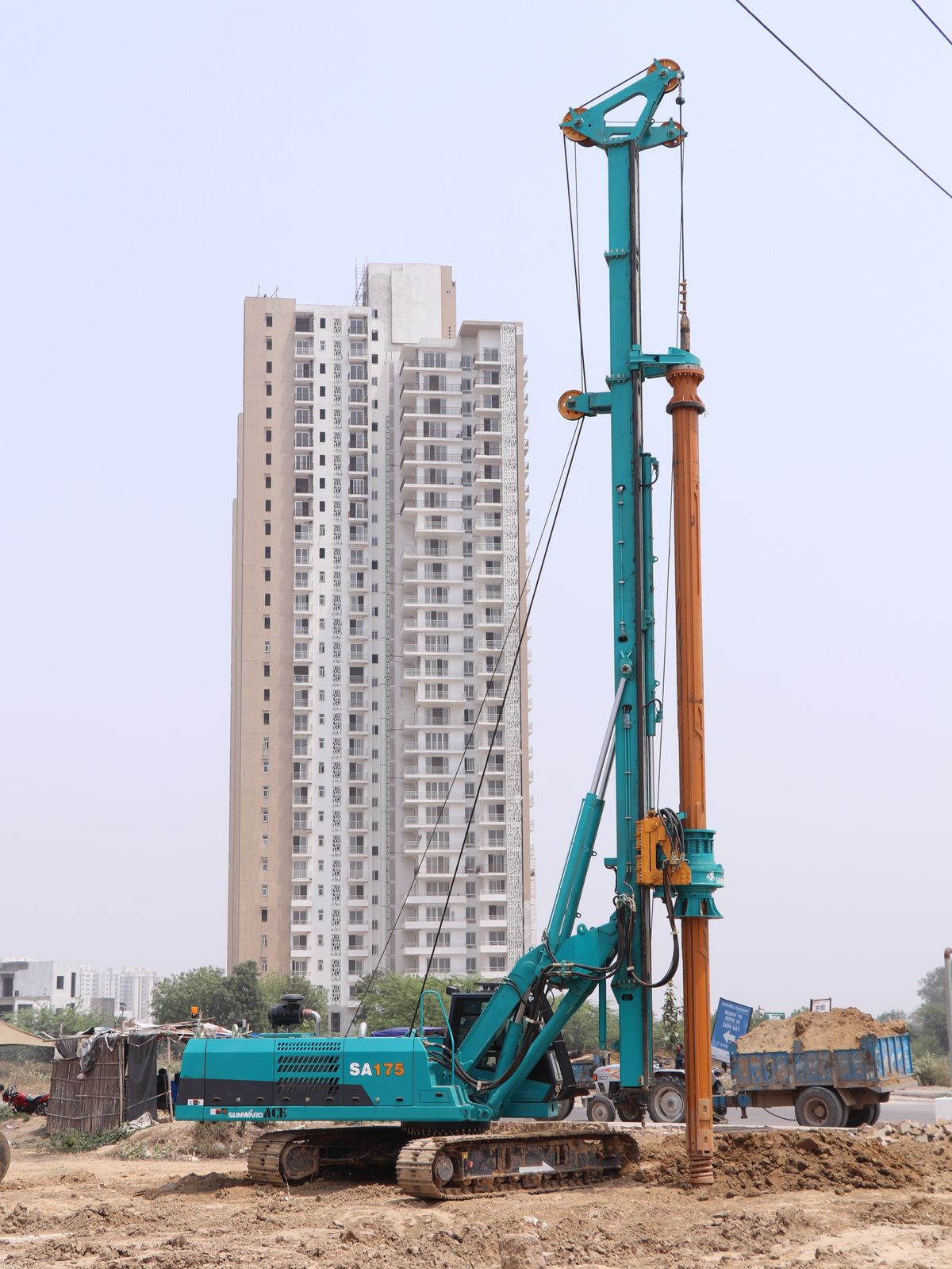 Heavy civil construction equipment at work